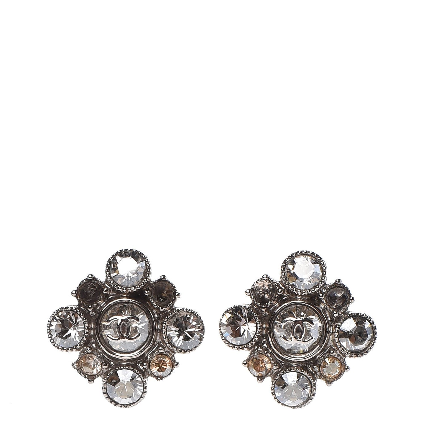 Crystal CC Earrings Silver
