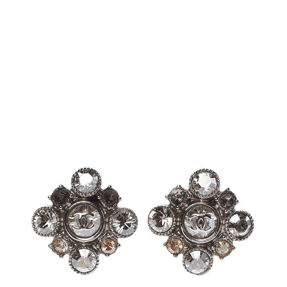 Chanel Crystal CC Earrings Silver 1 of 6
