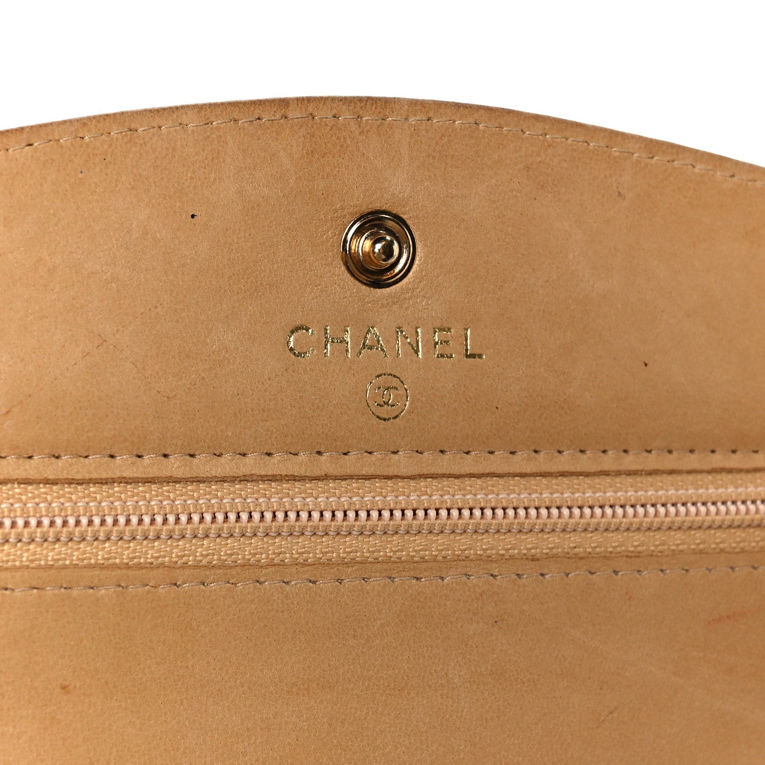 Chanel Caviar Timeless CC Wallet on Chain WOC Beige 6 of 12