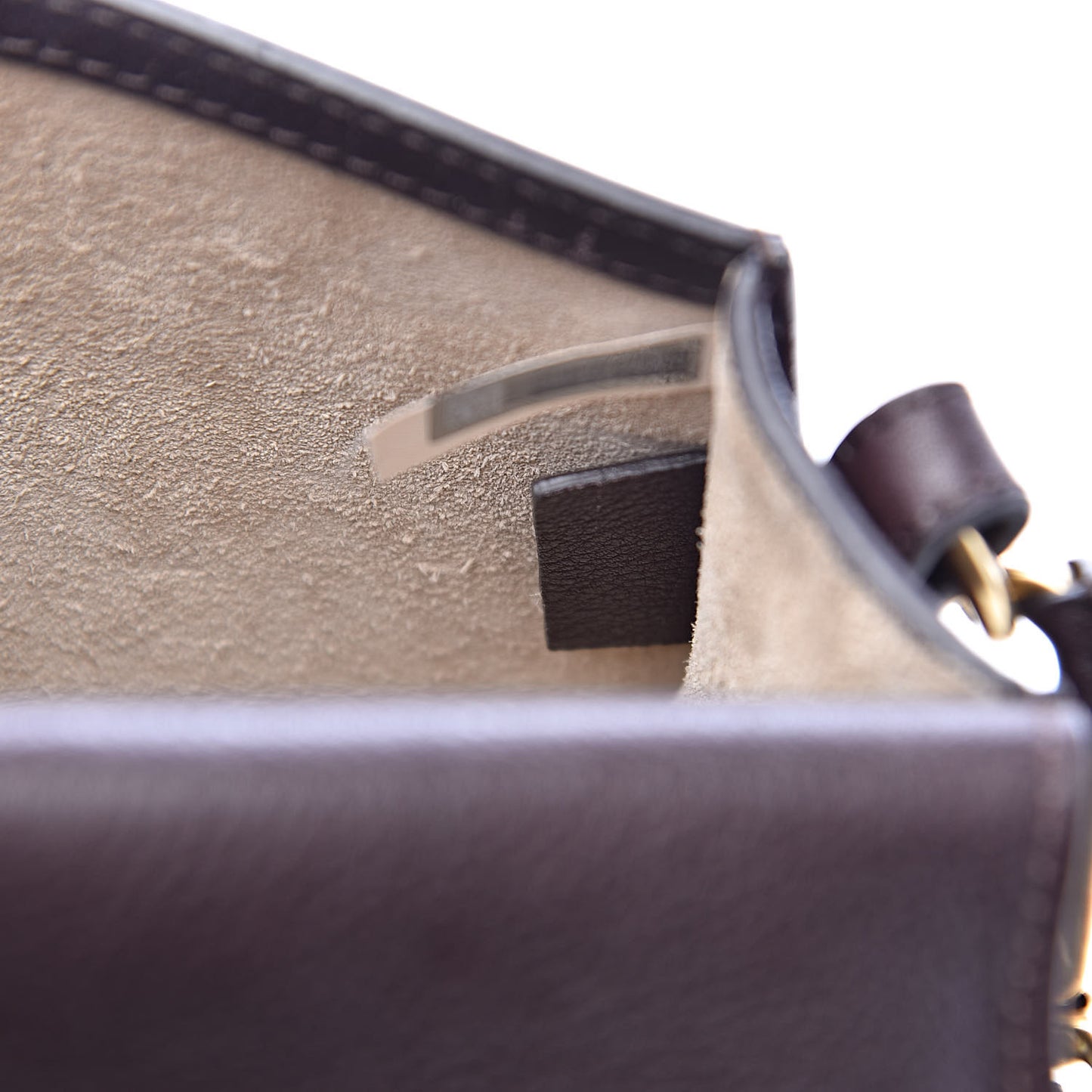 Calfskin Suede Small Nile Bracelet Bag Carbon Brown
