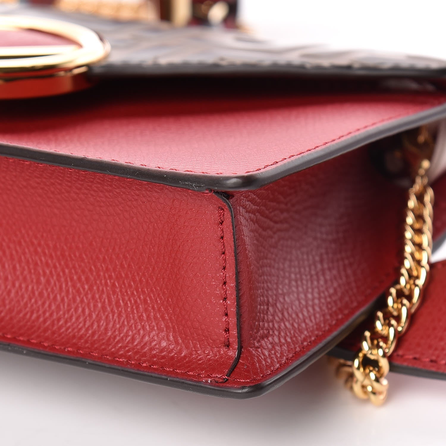 Fendi Vitello Cruise F is Fendi Bi-Color FF 1974 Embossed Envelope Belt Bag Maya Black Fragola 7 of 11