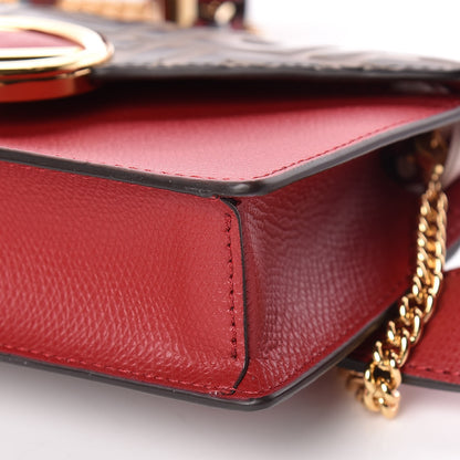 Fendi Vitello Cruise F is Fendi Bi-Color FF 1974 Embossed Envelope Belt Bag Maya Black Fragola 7 of 11