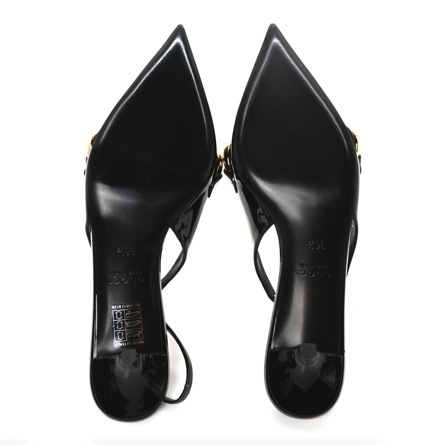 Vernice Crystal Nappa Charlotte Marina Slingback Pumps 36.5 Black