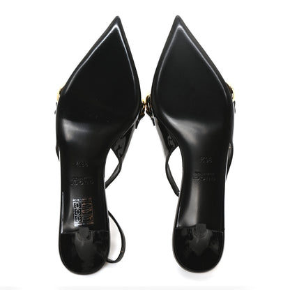 Gucci Vernice Crystal Nappa Charlotte Marina Slingback Pumps 36.5 Black 6 of 10