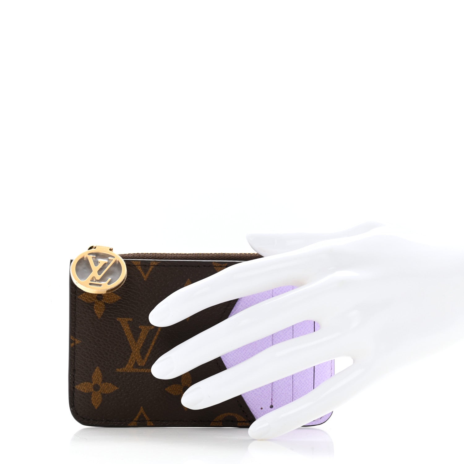 Louis Vuitton Monogram Zipped Romy Card Holder Bubble Tea 2 of 8