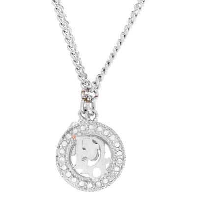 Christian Dior Crystal Logo Necklace Silver 4 of 7