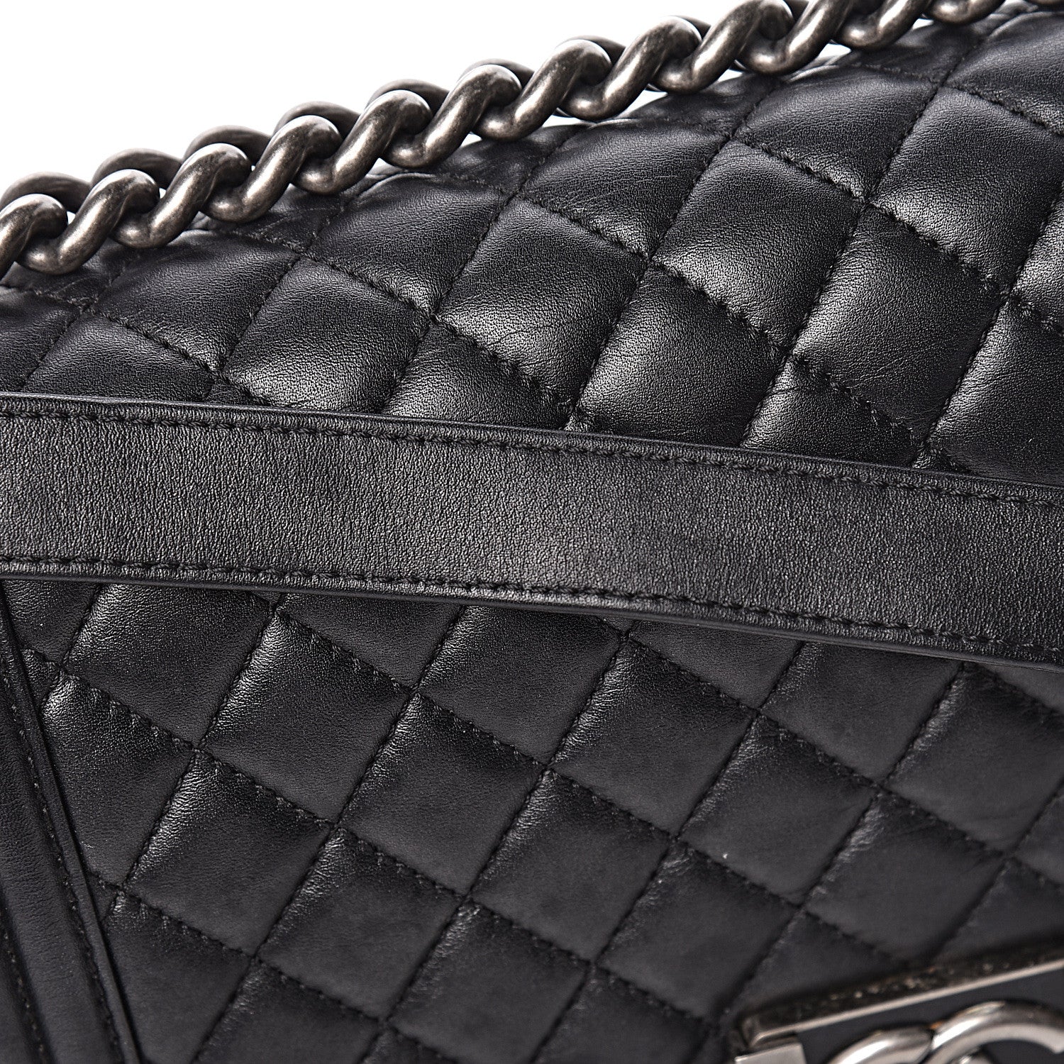 Chanel Lambskin Quilted Medium Boy Flap Black 16 of 20