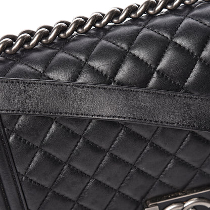 Chanel Lambskin Quilted Medium Boy Flap Black 16 of 20
