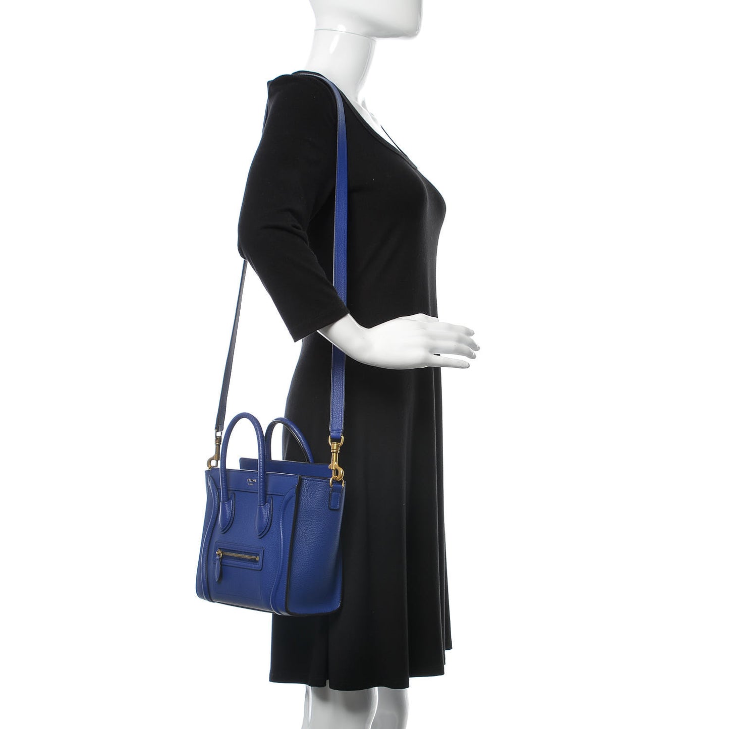 Drummed Calfskin Nano Luggage Indigo