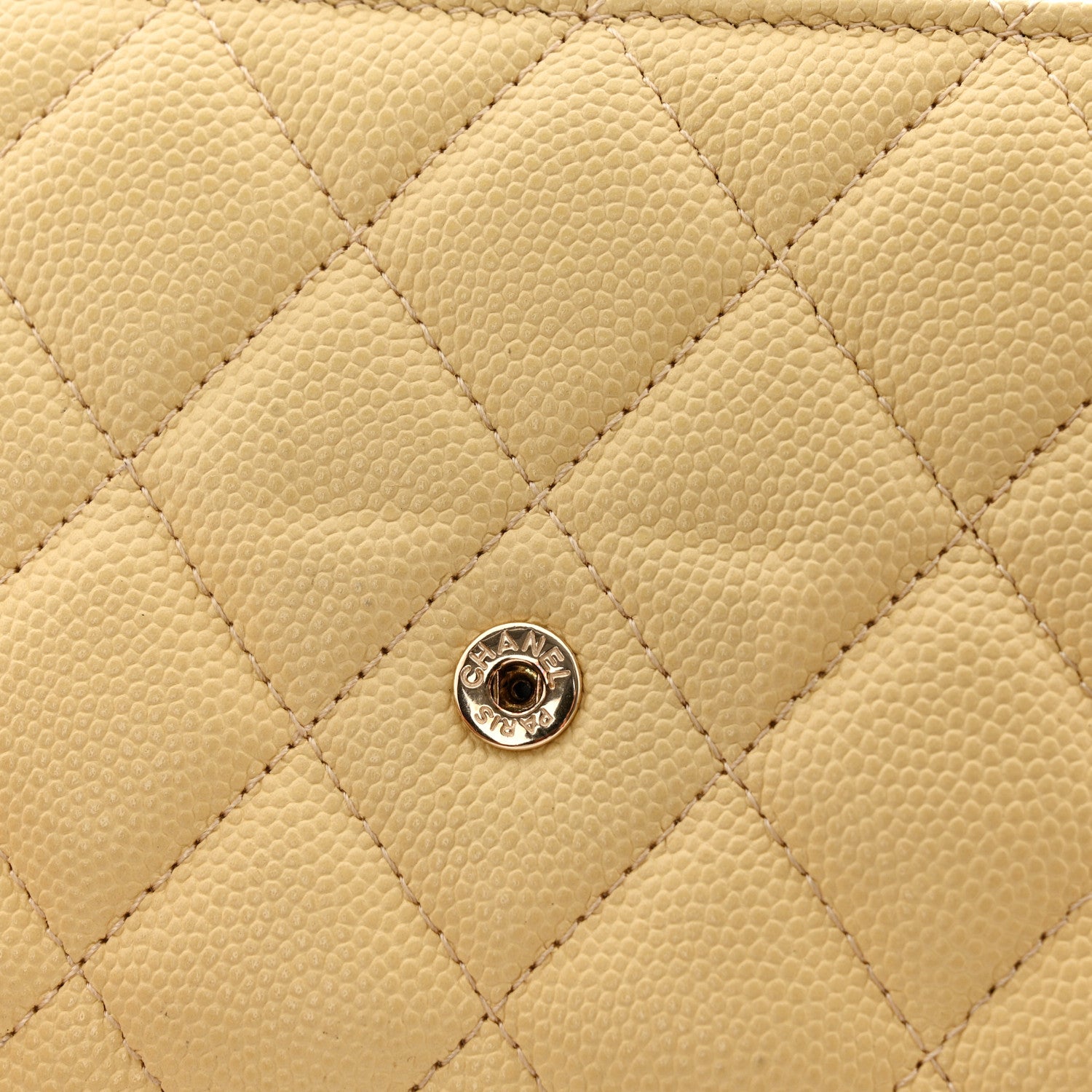 Chanel Caviar Quilted Compact Flap Wallet Yellow 11 of 16