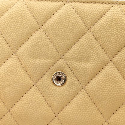 Chanel Caviar Quilted Compact Flap Wallet Yellow 11 of 16