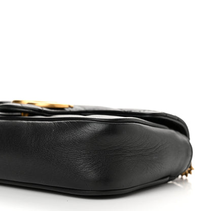 Gucci Calfskin Matelasse Super Mini GG Marmont Shoulder Bag Black 10 of 14