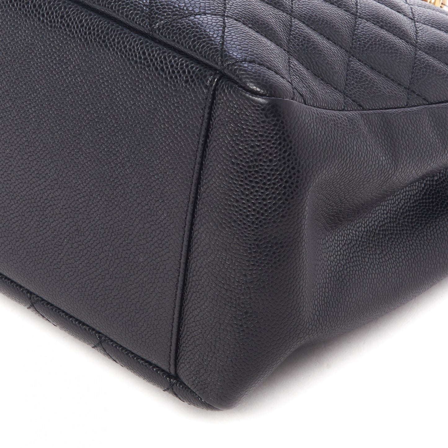 Caviar Quilted Grand Shopping Tote GST Black