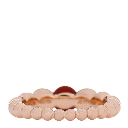 Van Cleef & Arpels 18K Rose Gold Carnelian Perlee Couleurs Variation Ring 52 6 3 of 5