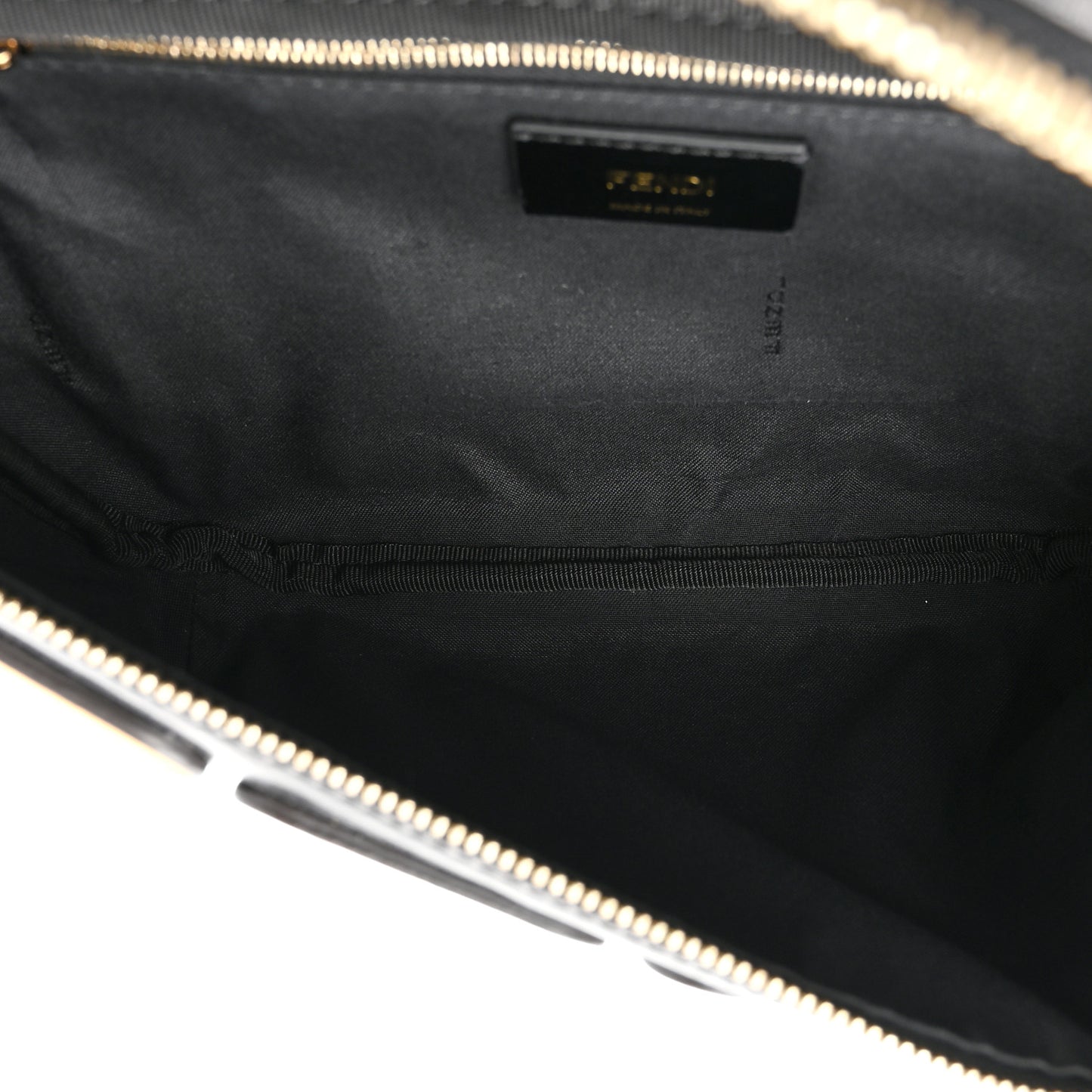 X FILA Glazed Fabric Vitello Century FF 1974 Mania Belt Bag Black White