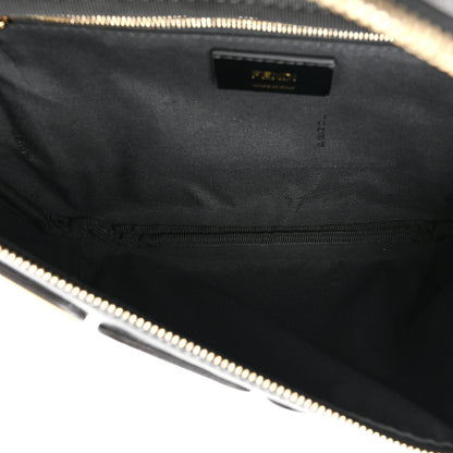 Fendi X FILA Glazed Fabric Vitello Century FF 1974 Mania Belt Bag Black White 5 of 10