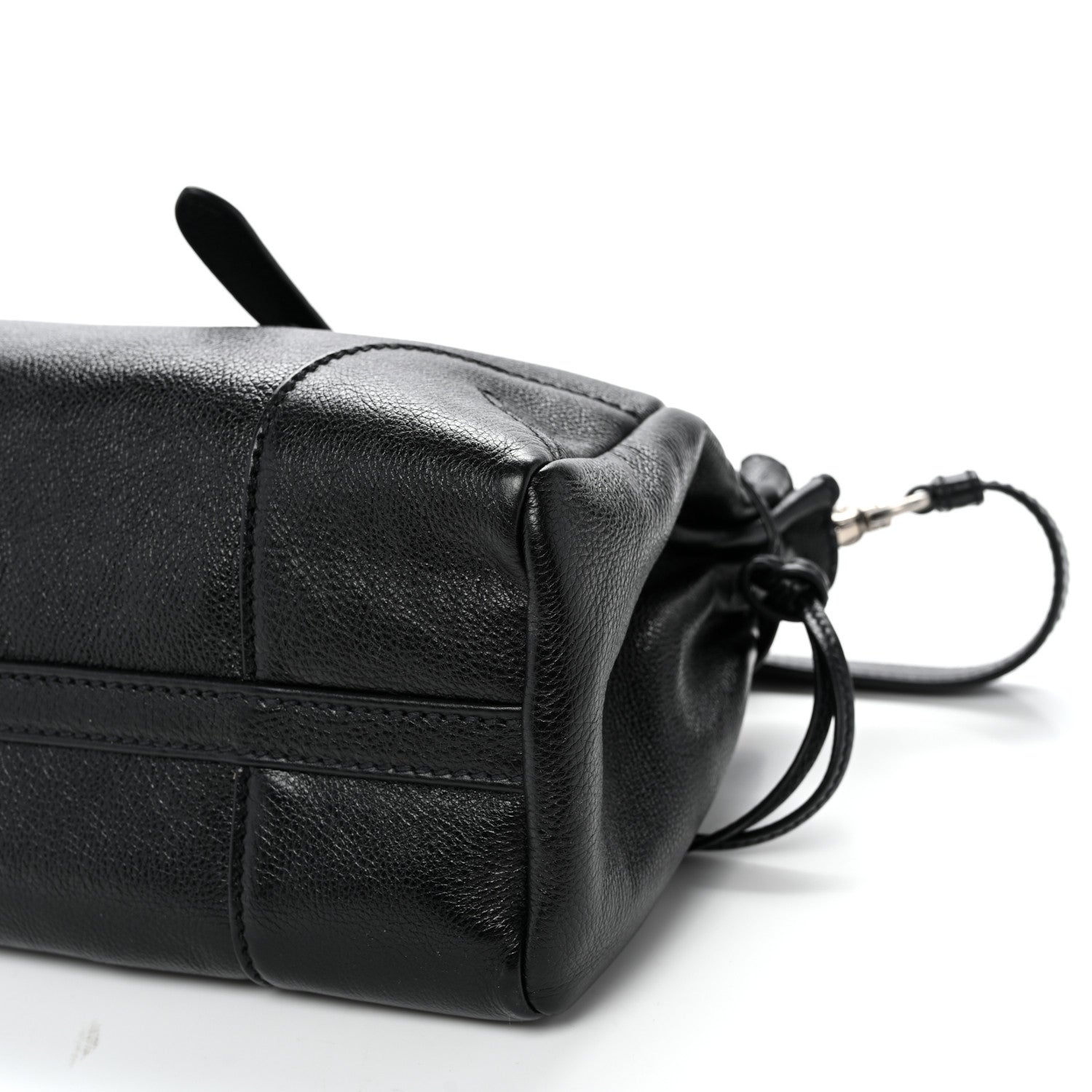 Prada Antiqued Calfskin Triangle Medium Bonnie Shoulder Bag Black 10 of 10