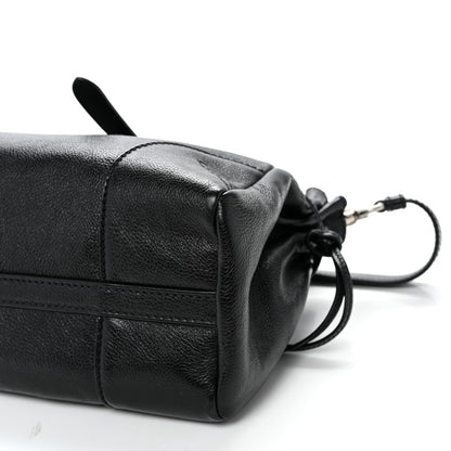 Prada Antiqued Calfskin Triangle Medium Bonnie Shoulder Bag Black 10 of 10