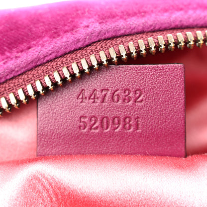 Gucci Velvet Matelasse Small GG Marmont Chain Shoulder Bag Fuchsia Violet Cyclamen 6 of 9