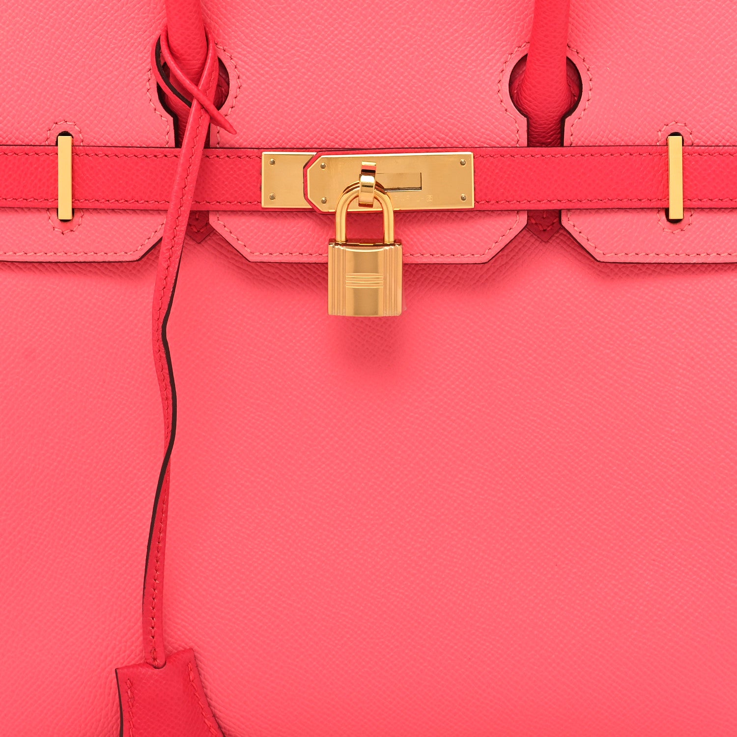 Hermes Epsom Horseshoe Bi-Color Birkin 30 Rose Azalee Rose Extreme 8 of 14