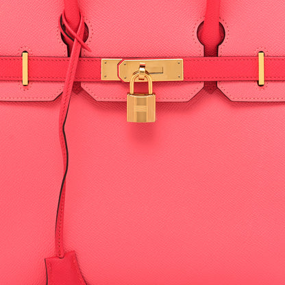 Hermes Epsom Horseshoe Bi-Color Birkin 30 Rose Azalee Rose Extreme 8 of 14