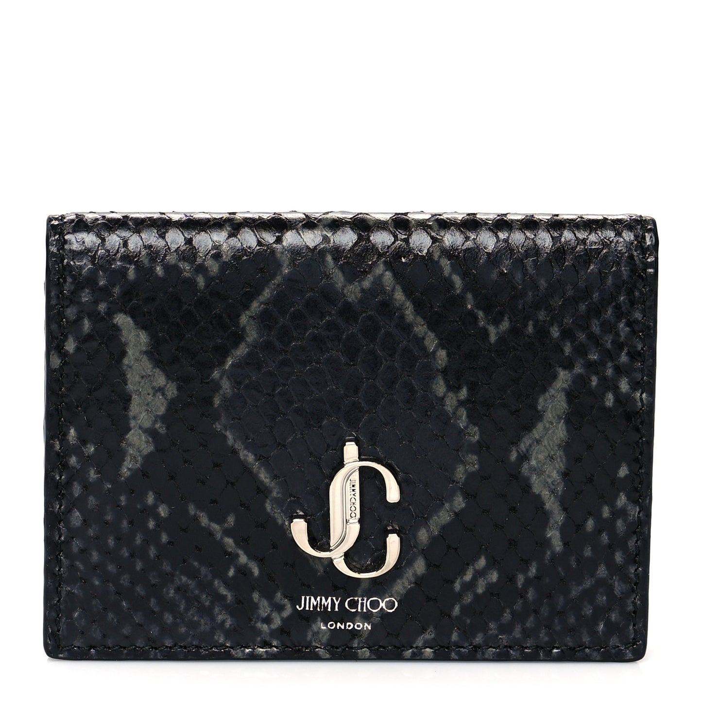 Calfskin Snake Printed Hanne Wallet Anthracite