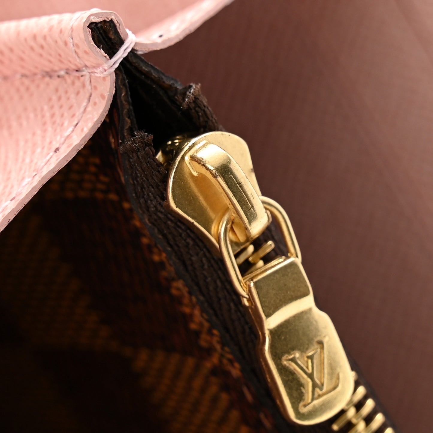 Damier Ebene Clemence Wallet Rose Ballerine