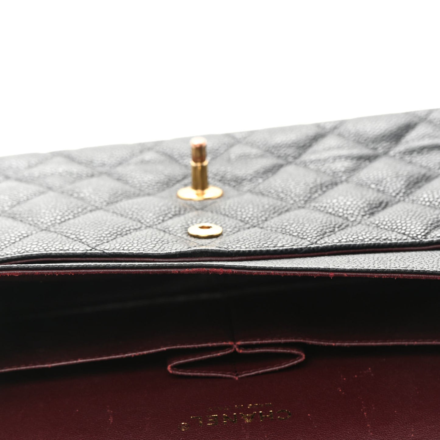 Caviar Quilted Jumbo Double Flap Black