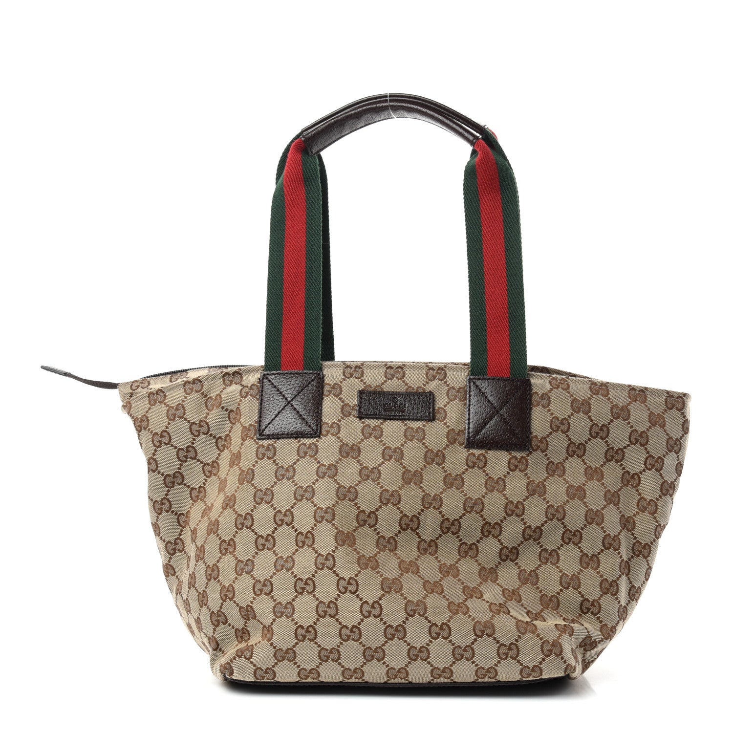 Gucci GG Monogram Medium Web Handle Bucket Tote Dark Brown 1 of 10