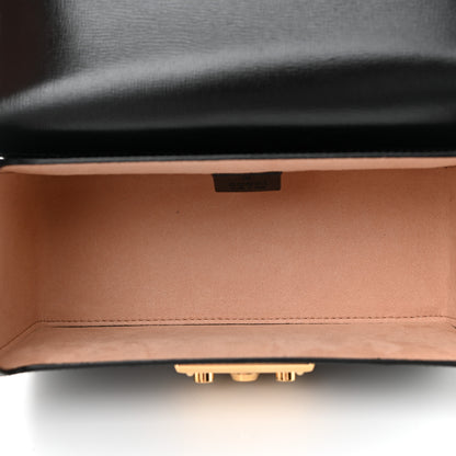 Gucci Calfskin Small Padlock Bamboo Shoulder Bag Black 5 of 11