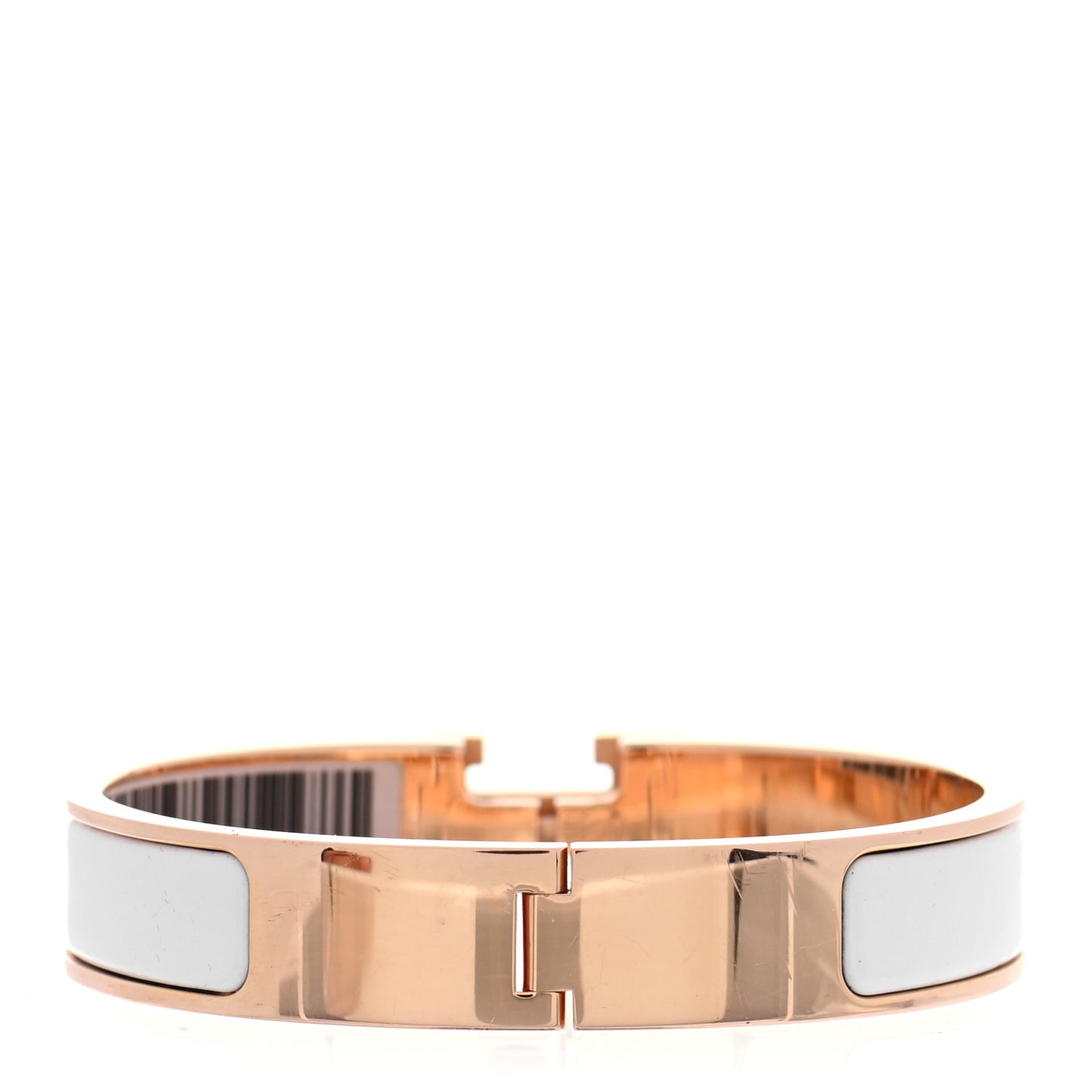 Enamel Narrow Clic Clac H Bracelet PM White