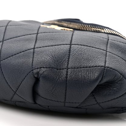 Chanel Calfskin Enamel Quilted Waist Bag Navy 9 of 10