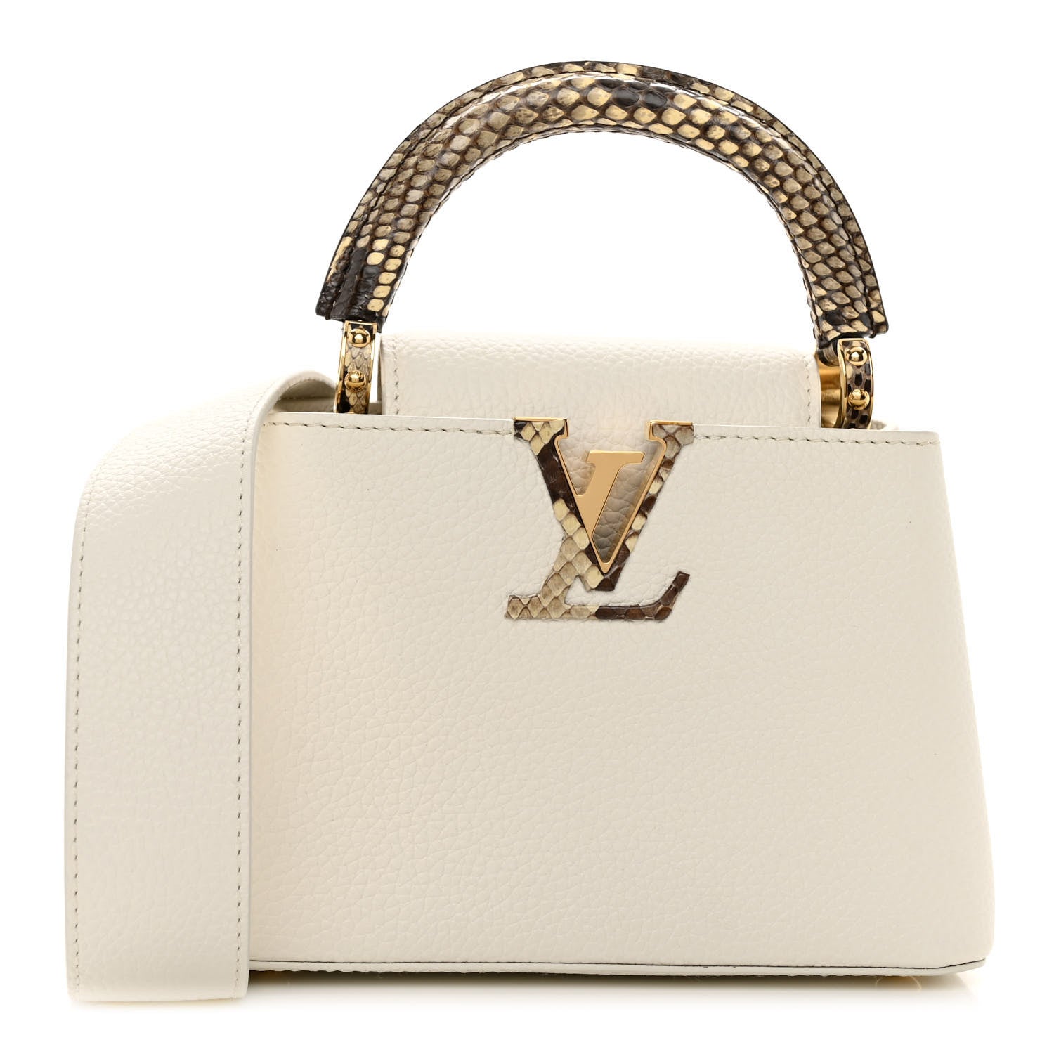 Louis Vuitton Taurillon Snakeskin Mini Capucines White 1 of 9