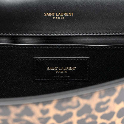 Saint Laurent Calfskin Heart Leopard Printed Classic Monogram Kate Tassel Clutch Naturale 6 of 10