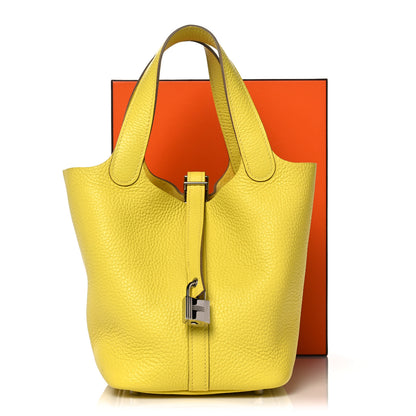 Hermes Taurillon Clemence Picotin Lock 18 PM Lime 10 of 10