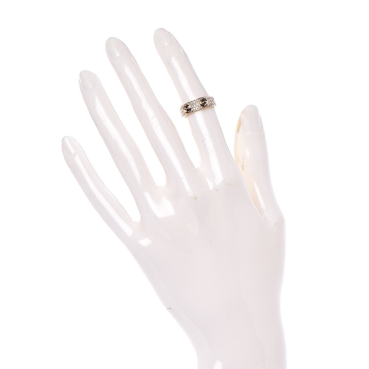 Cartier 18K Pink Gold Diamond 5.5mm LOVE Wedding Paved Band Ring 47 4 2 of 10