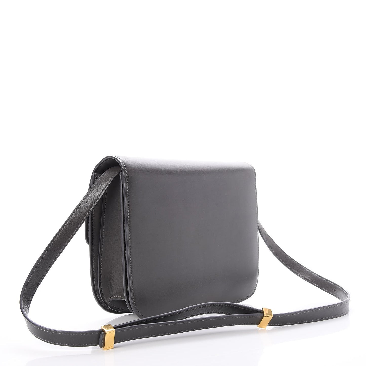 Smooth Calfskin Medium Classic Box Flap Bag Grey