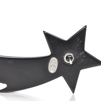 Chanel Resin Crystal CC Shooting Star Earrings Silver Purple 4 of 6