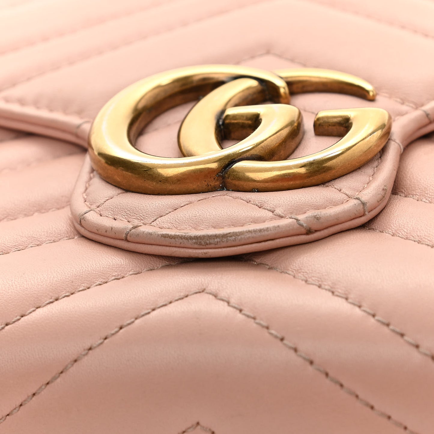 Calfskin Matelasse GG Marmont Chain Wallet Perfect Pink