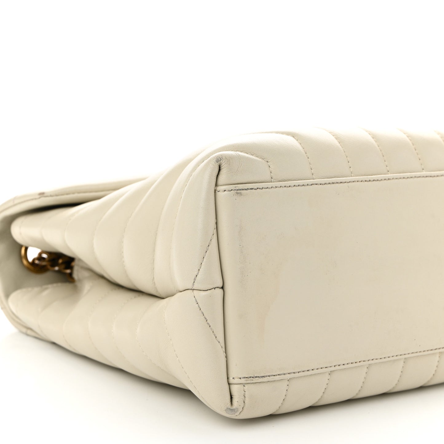 Calfskin Y Quilted Monogram Medium Loulou Chain Satchel Crema Soft