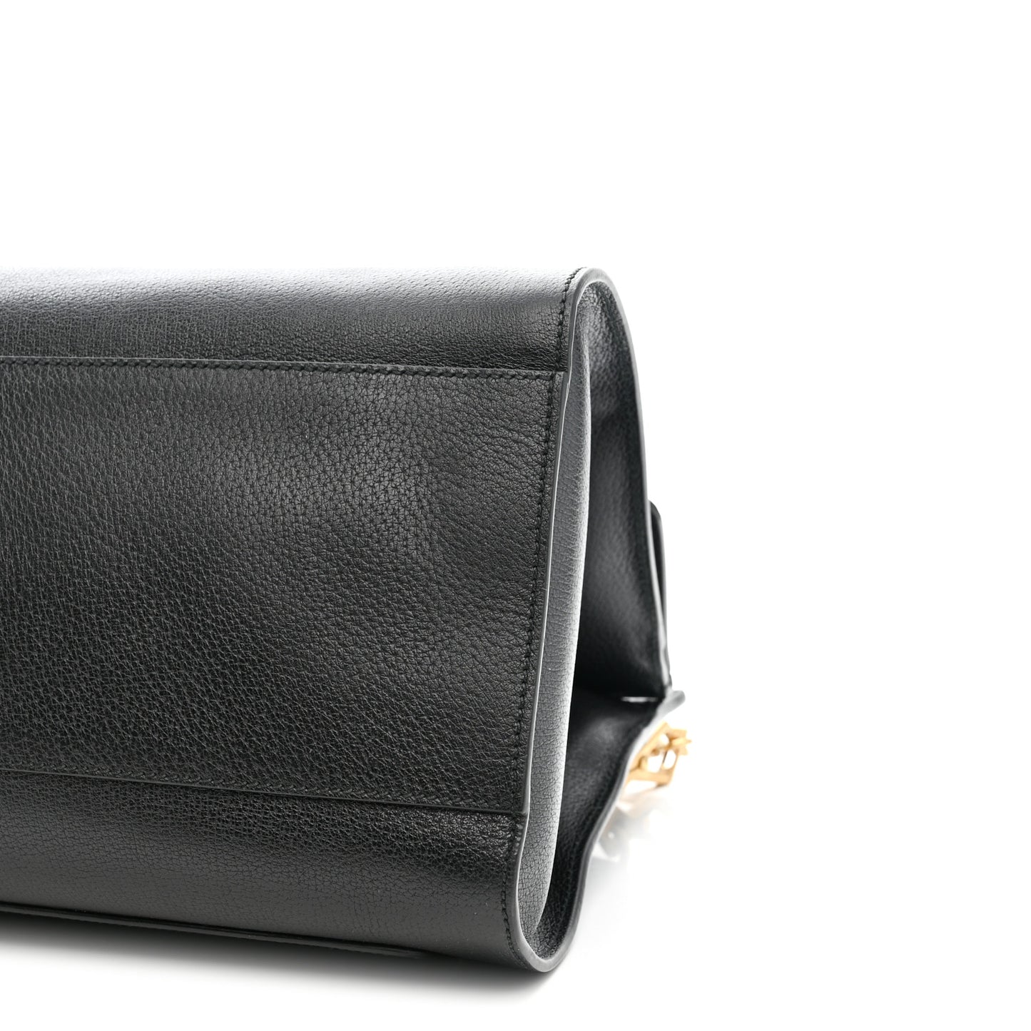 Grained Calfskin Web Crystal Butterfly Stripe Large Totem Top Handle Bag Black