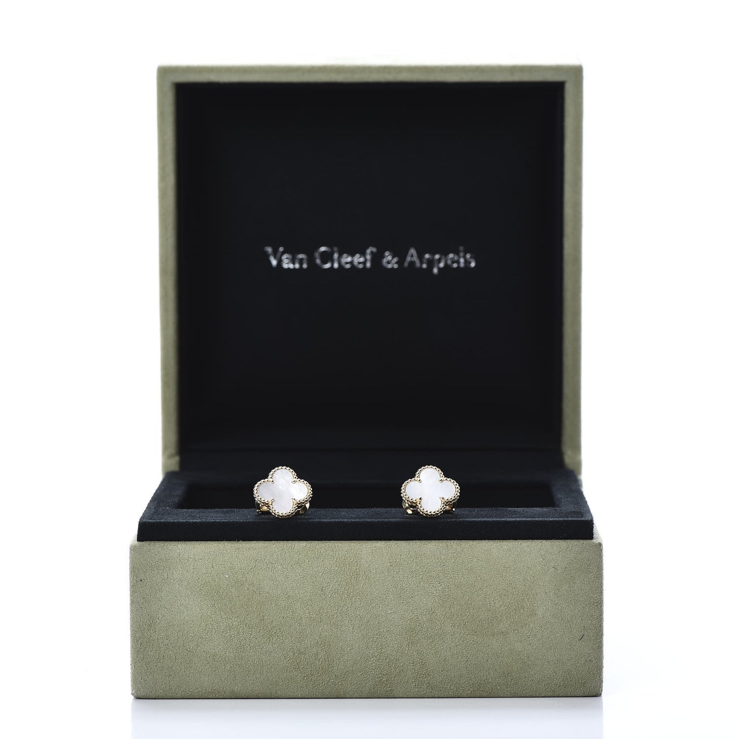 18K Yellow Gold Mother of Pearl Vintage Alhambra Earrings