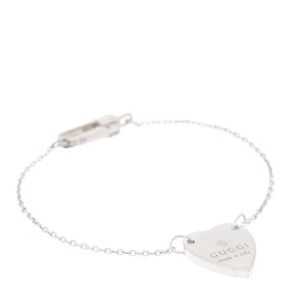 Gucci Sterling Silver Trademark Heart Bracelet 1 of 3