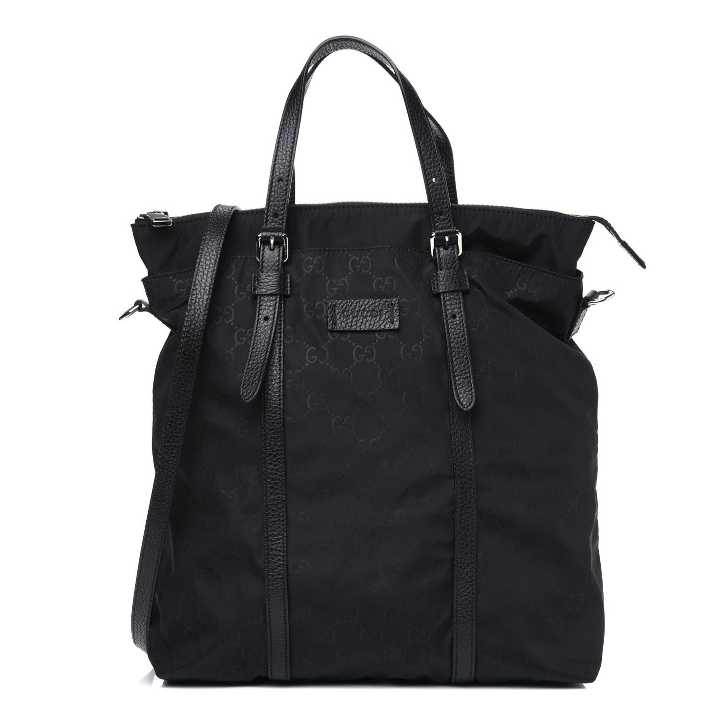 Nylon Monogram Medium Vertical Tote Black