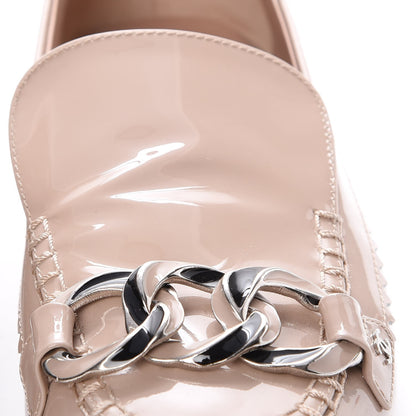 Chanel Patent Chain Moccasin Loafers 39.5 Beige 15 of 16