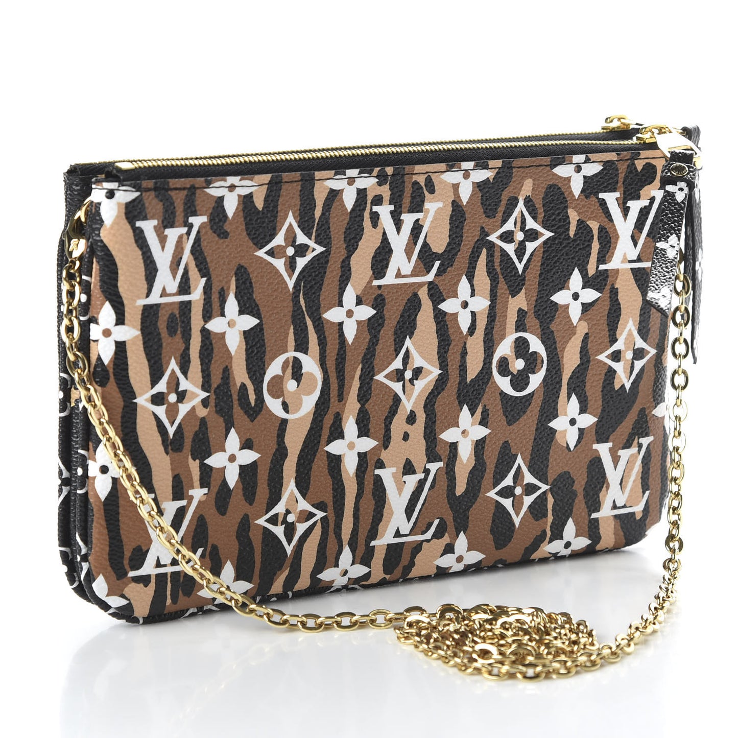 Monogram Giant Jungle Pochette Double Zip Black