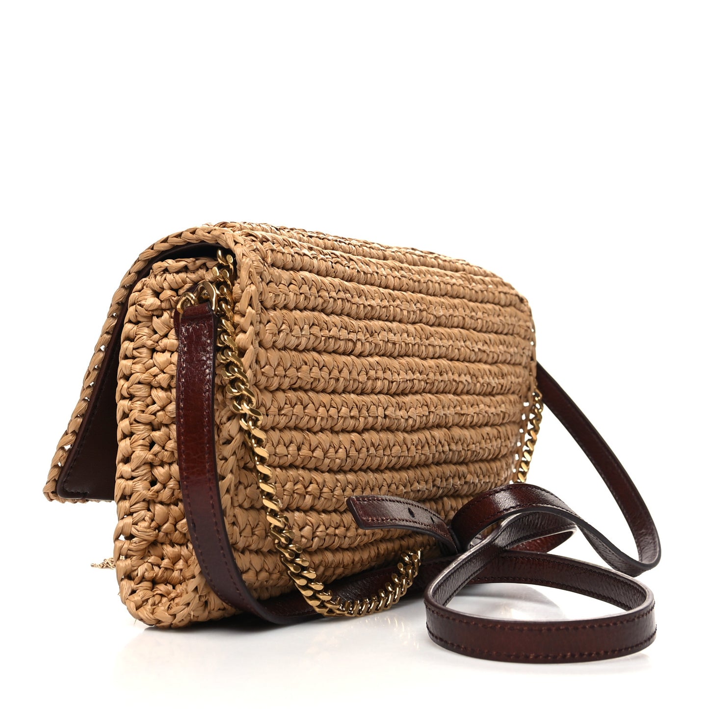 Raffia Monogram Tassel Kate 99 Dark Nude