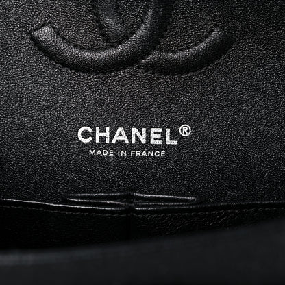 Chanel Metallic Caviar Quilted Medium Double Flap Dark Charcoal 6 of 10