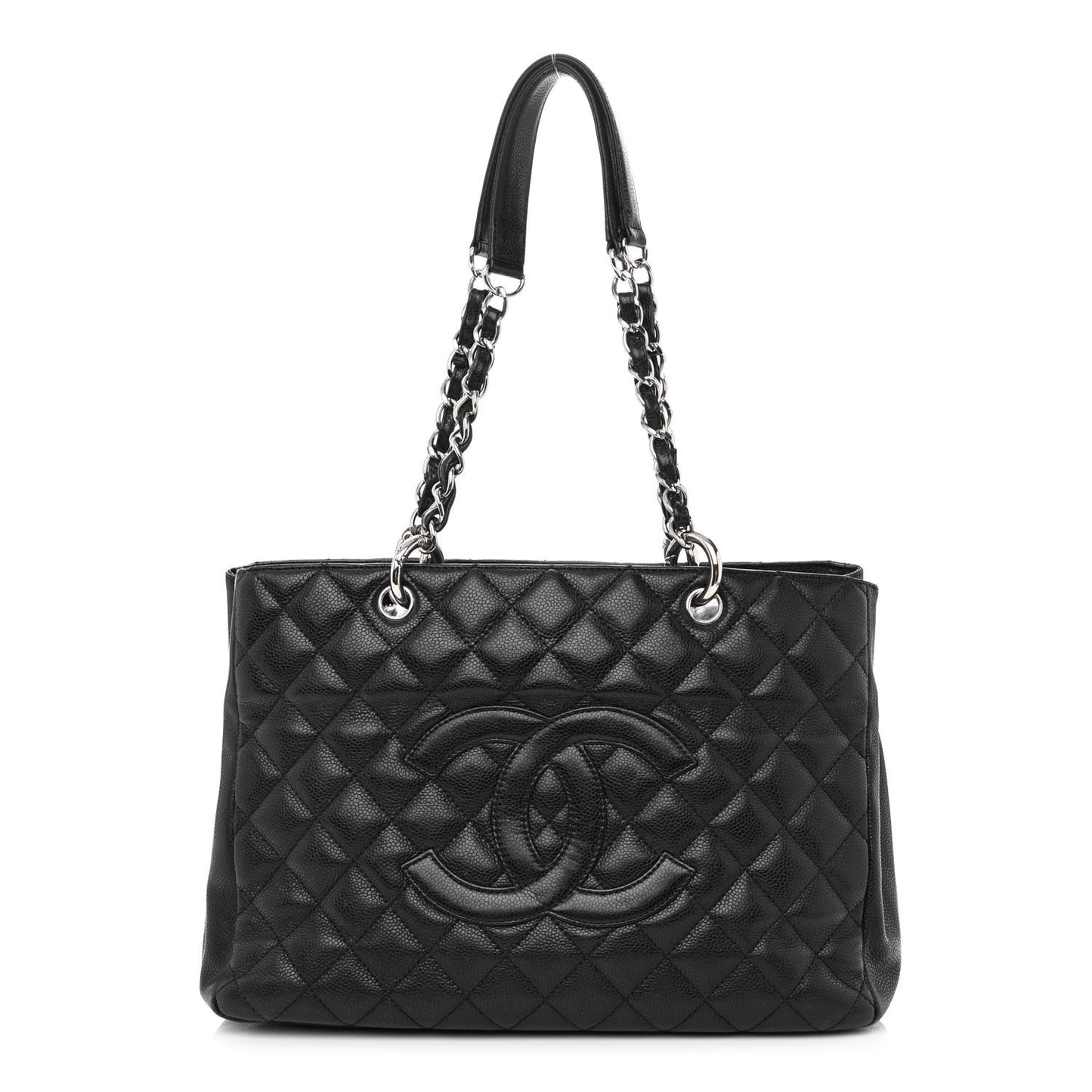 Caviar Quilted Grand Shopping Tote GST Black