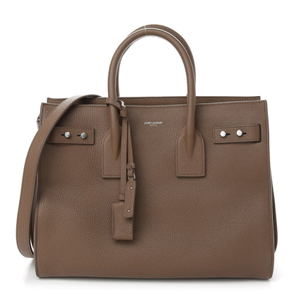 Saint Laurent Grained Calfskin Small Supple Sac De Jour Taupe 1 of 8